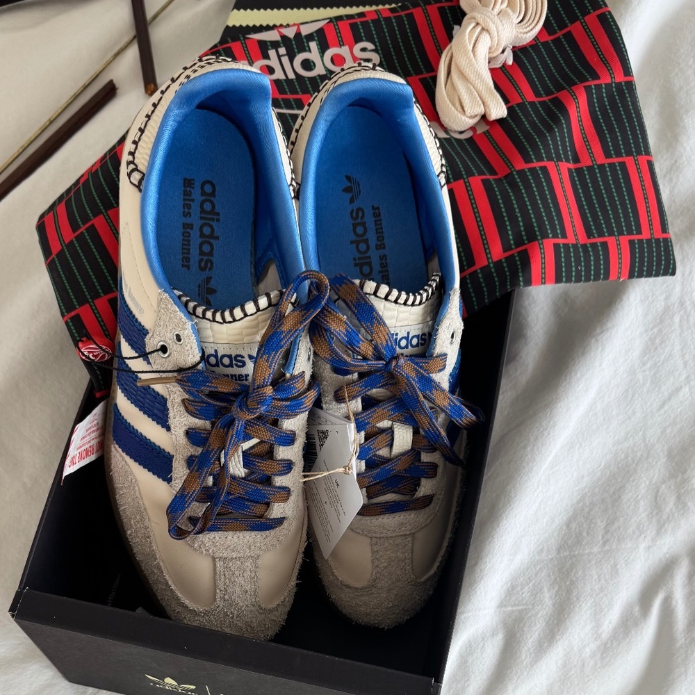 Wales Bonner Samba blue and beige